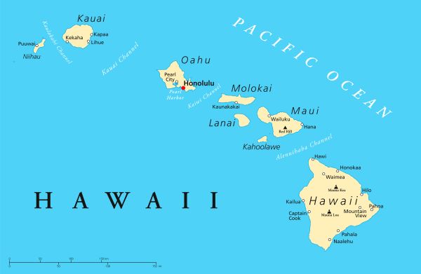 Hawaiian Islands Map