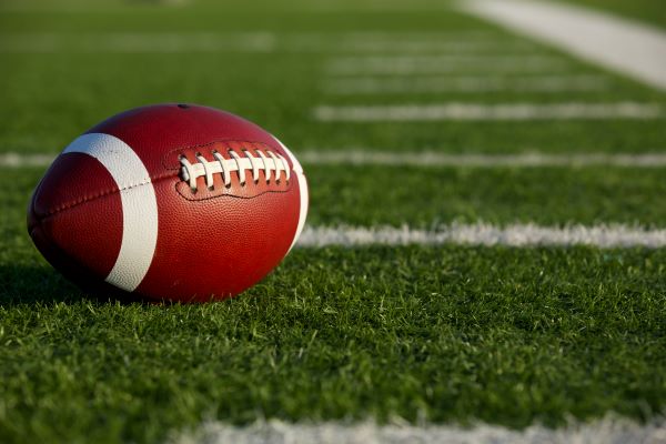 ball on a football field