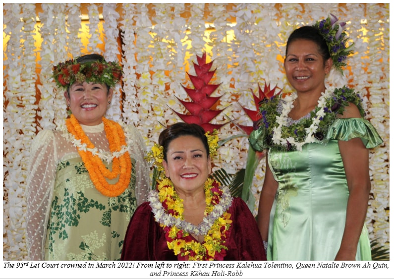 93rd Lei Court crowned March 2022 photo Honolulu.gov