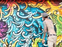 Pow Wow Hawaii Graffiti Mural by Marko Livingston, tattoo artist in Honolulu
