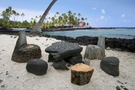 Board game at Pu'uhonua O Hnaunau National Historical Park on the Big Island of Hawaii