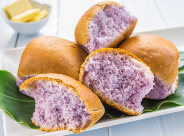 purple taro rolls