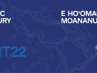Hawaiʻi Triennial 2022 banner for Pacific Century – E Ho‘omau no Moananuiākea