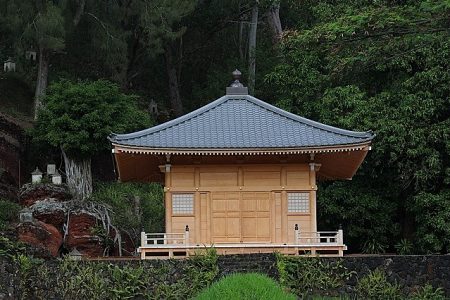Buddhist temple Hall of Compassion at Lawai International Center on Kauai