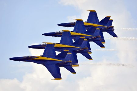 Blue Angels at flying formation at 2012 Kaneohe Bay Airshow