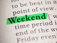 Definition of "weekend" on a dictionary page