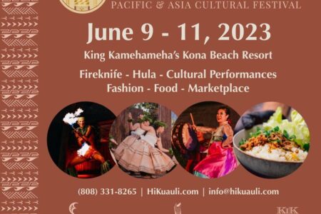 Banner for Hawaii Kuauli festival in Kona 2023