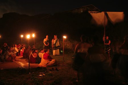 Hula dancers at Makahiki opening ceremonies 2005 photo