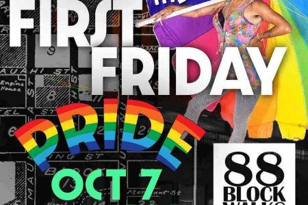 Poster for 88 Block Walks October PRIDE First Friday Chinatown LGBTQ+ tour