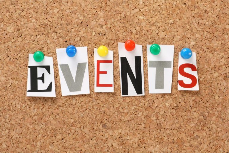 "events" sign
