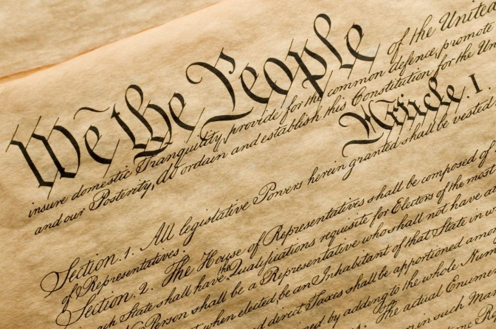 U.S. Constitution image of the preamble