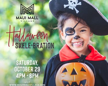 Poster for Maui Mall Village’s annual Halloween Skele-bration 2022