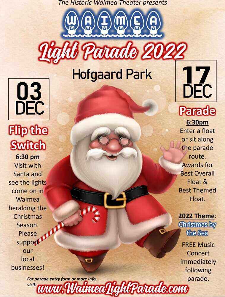 Poster for Waimea Light Parade 2022 on Kauai