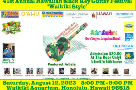 banner for 41st slack key festival in waikiki 2023