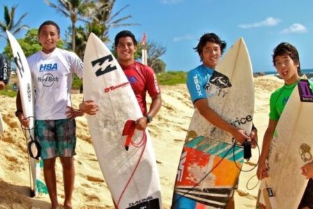 young surfers on a Hawaii Beach