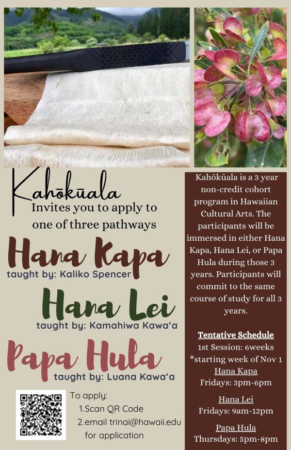 Poster for Kahokuala program 2023