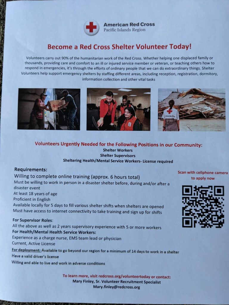 Red Cross Volunteer info 2023 Pacific Region