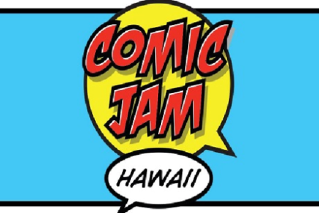 banner for comic jam hawaii