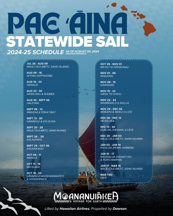 Pae ‘Āina Statewide Sail 2024-2025 Polynesian Voyaging Society