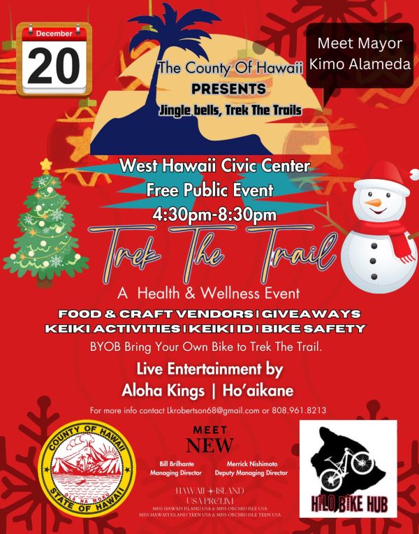 Poster for West Hawaii Civic Center event Dec 20, 2024